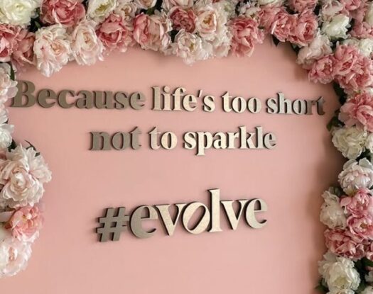 Evolve brushed aluminum letters