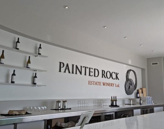 Painted rock winery sign JAFA SIGNS